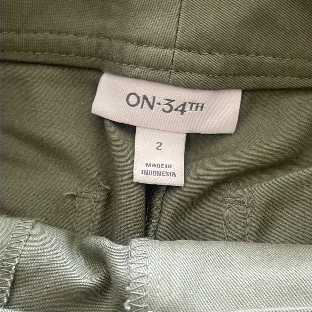 On 34th Women's High-Rise Wide-Leg Chino Pants Green size 2 - Picture 12 of 16